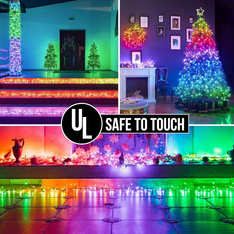 weillsnow 164 FT 500 LED Christmas String Lights, Waterproof RGB String Lights with Remote Control& Timer Function, 24 Colors Changing Fairy Lights for Indoor Outdoor Room Wall Christmas Tree Party Decoration - Image 4